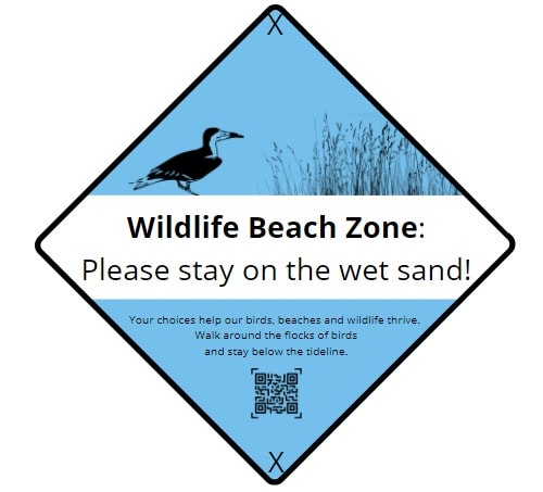Wildlife Beach Zone sign